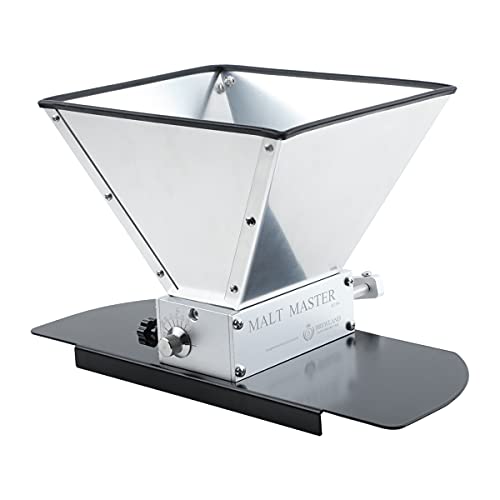 Grain Mill Brewing for Grain Malt Barley, Malt Mill for Homebrew Beer, Grain Crusher Grinder with 7.7LB Hopper 2 Stainless Steel Bearing Rollers and Steel Metal Base, Fit Electric Drill - size: 2 Stainless Steel Rollers with Metal Base