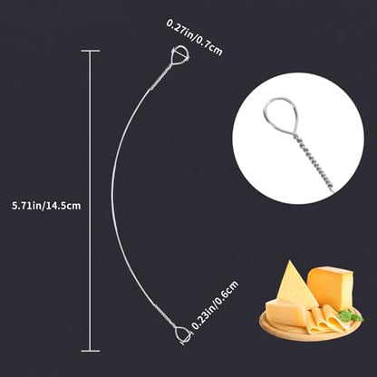 6 Pcs Cheese Slicer Wire Replacement For Marble Cheese Slicer Board,Cheese Cutter Wire for Block Cheeses Butter Cutting,Silver, 5.7 inches long(6 Pcs) - color: Silver