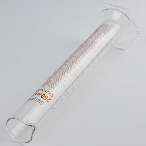 stonylab Graduated Cylinder, 2-Pack B Grade Borosilicate Glass Cylinder with Stable Hexagonal Base, 250 ml - size: 250 ml