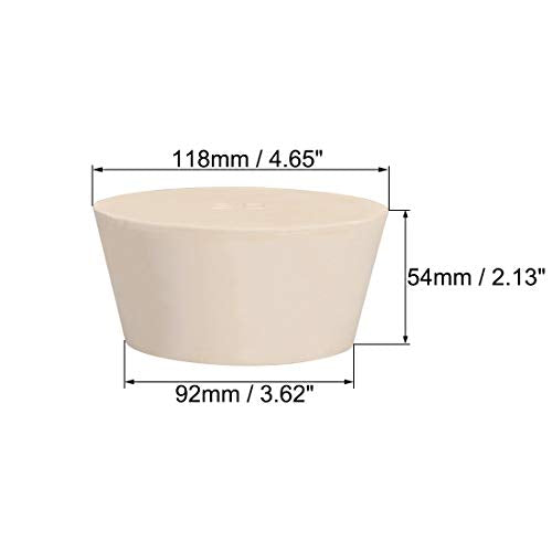 uxcell White Tapered Shaped Solid Rubber Stopper for Lab Tube Stopper Size 93-113mm 1pcs - size: 92x118x54mm