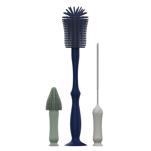 Dr. Brown's Silicone Cleaning Brush Set with Bottle, Spout, and Straw Brush, 3 Brushes to Clean Baby Bottles, Spouts, Nipples, and Straws, BPA Free – 36-Pack - color: Silicone Cleaning Brush Set, size: Compact (Pack of 12)