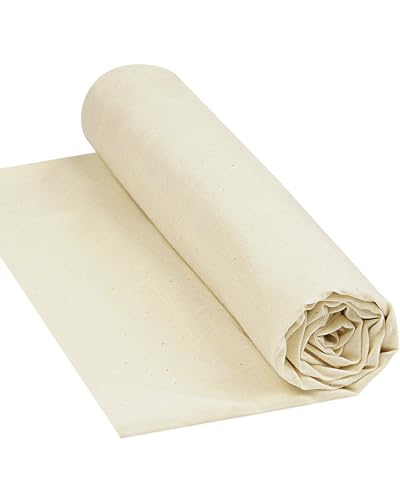 HOTGODEN Light Weight 100% Cotton Muslin Fabric: 63 inch x 2,5,10 Yards Unbleached Muslin Linen Fabric Material for Sewing Material Apparel Cloth - color: Natural, size: 2 YARDS