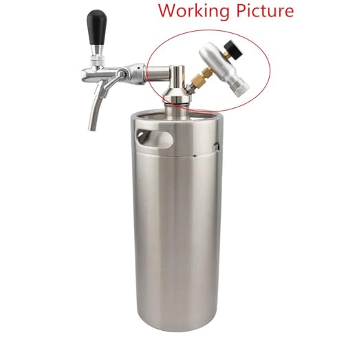 Home & Brewing Premium Regulated Co2 Charger Kit 0-60PSI Co2 Regulator Mini Keg Charger Portable for Home Brewing Brewing Accessories