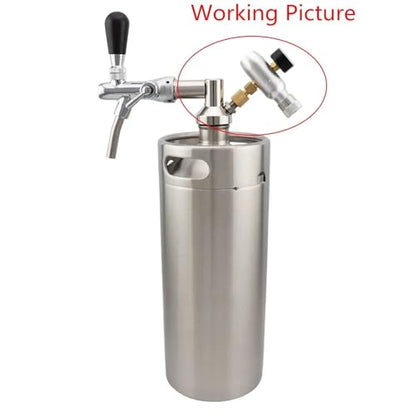 Home & Brewing Premium Regulated Co2 Charger Kit 0-60PSI Co2 Regulator Mini Keg Charger Portable for Home Brewing Brewing Accessories