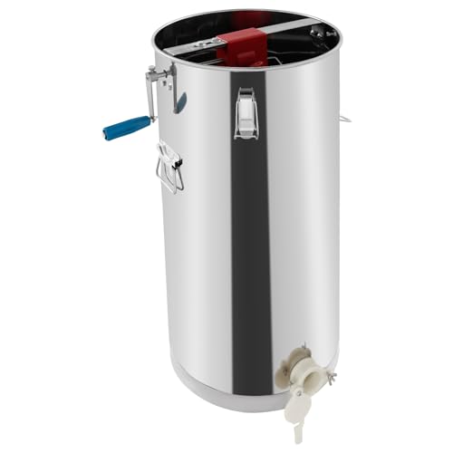 Manual Honey Extractor, 2 Frame Stainless Steel Beekeeping Extraction, Honey Bee Spinner Beekeeping Apiary Centrifuge Equipment, Silver
