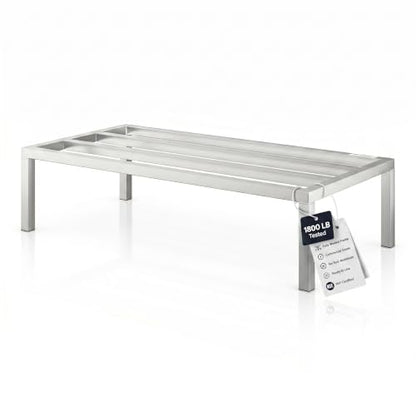 48" x 24" x 12" Aluminum Dunnage Rack – Heavy Duty Floor Storage Stand, NSF for Commercial Use - size: 48"W x 24"D x 12"H