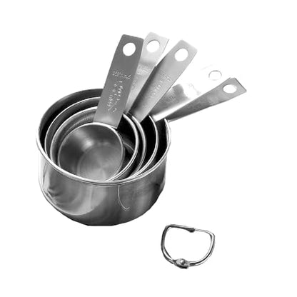 Stainless Steel Measuring Cups Set, 5 Pieces Kitchen Measuring Sets Gadgets tool,For Cooking & Baking,Measure Dry & Wet Ingredients And Liquid (Cups) - style: Cups