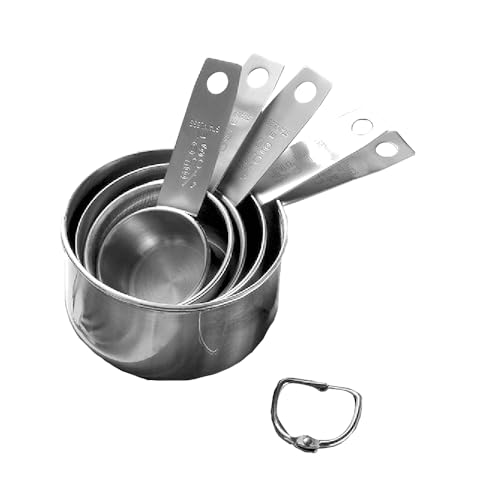 Stainless Steel Measuring Cups Set, 5 Pieces Kitchen Measuring Sets Gadgets tool,For Cooking & Baking,Measure Dry & Wet Ingredients And Liquid (Cups) - style: Cups