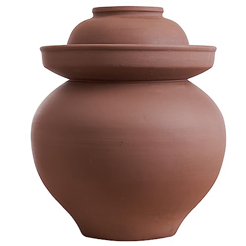Natural Unglazed Ceramic Fermentation Crock Jar Kit,Sauerkraut Crock, Chinese Porcelain Pickle Jar with Water Seal Airlock Lid,Pickle Jar for Pickling Pickles 6Kg - size: 6Kg
