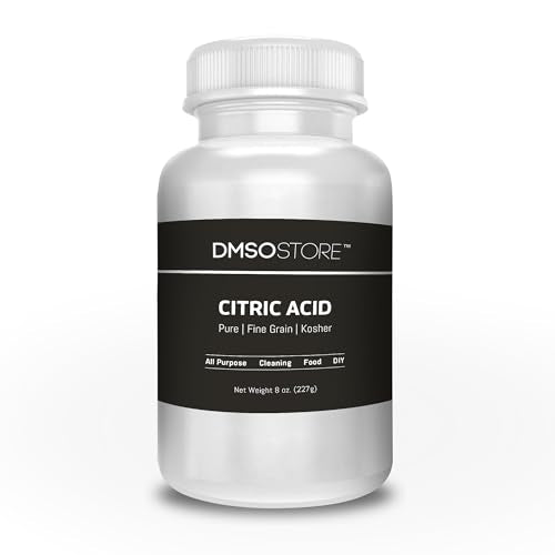 DMSOSTORE Citric Acid, 8 oz, USP Food Grade, Fine Grain Powder | Anhydrous, Kosher, Non-GMO