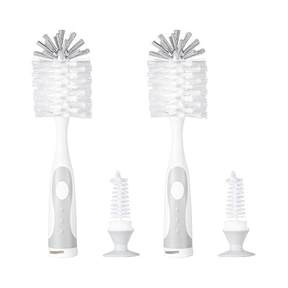 Chemimoso Multifunctional Cleaning Brush, Baby Bottle Brush, Water Bottle Brush Cleaner, Cup Brush, Rotate The Suction Cup to Obtain The Small Bristle Brushes Hidden in Handles, Set B, Grey - color: Grey 2