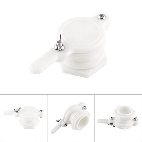 White Plastic Honey Gate Valve for Beekeeping Extractors and Bottling Buckets - Design with Stainless Steel Screws - Bee Honey Tap Tool for Food Processing Equipment (White) - color: White