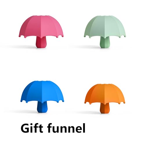 Mushroom Umbrella Funnel, for Filling Bottles or Containers Red Wine, Juice, Milk, Beverages, Silicone Collapsible ，New Year Christmas Birthday Gifts Creative and Practical Gifts(Green)
