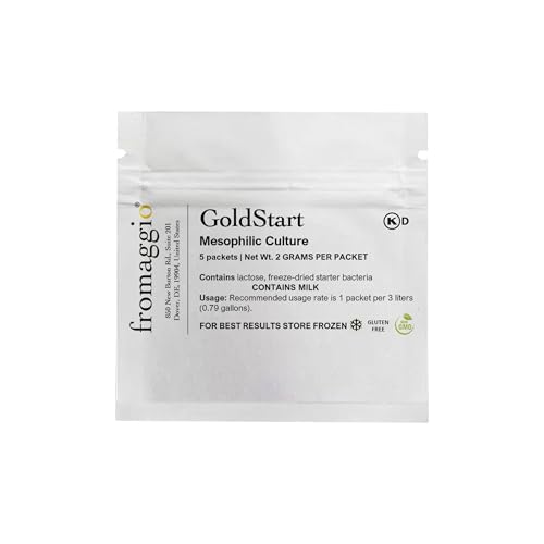 Fromaggio GoldStart Mesophilic Culture – Premium Starter Culture for Brie, Camembert, Gouda, Edam, Havarti, Blue and More | Vegetarian, Non-GMO, Kosher, Gluten-Free