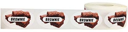 Brownie Grocery Store Food Labels 1.25 x 2 Inch Oval Shape 500 Total Adhesive Stickers - color: Brownie