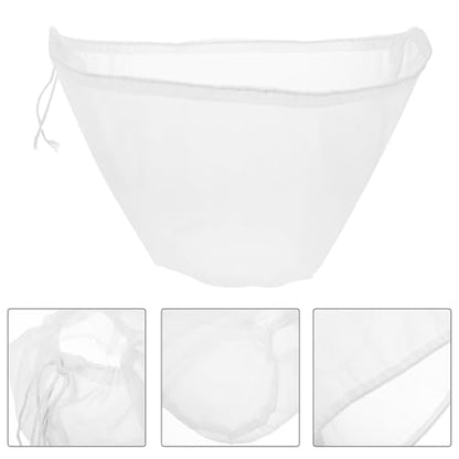 Reusable Fine Mesh Food Strainer Bags 2pcs Detachable Filter Pouches for Soybean Milk Juice Brewing and Kitchen Food Draining, Small 37cm Drawstring Straining Bags for Home Cooking