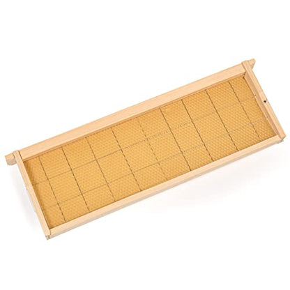 Stoney Acres Beekeeping Beehive Frame with Wired Beeswax Foundation, Medium Assembled Honey Bee Hive, Amish Made Set of 8