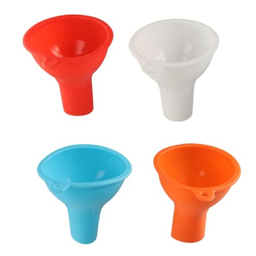 Silicone Funnels 4 Pcs Wide Mouth Funnel Flexible Condiment Funnel Sauce Funnel Canning Funnel for Home Restaurant Kitchen Filling Bottles Jars Cans