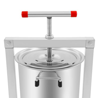 Stainless Steel Fruit Wine Press, 10L/2.6Gal Large Fruit Honey Presser, Manual Beeswax Extractor, Beekeeping Machine, T-shape Cider Wine, Grape, Apple Press extractor, Manual Juice Maker