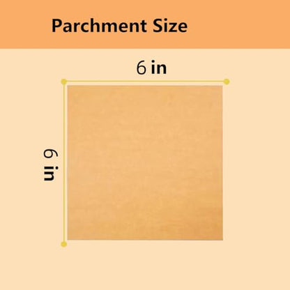 200Pcs 6" x 6" Unbleached Parchment Paper, Burger Patty Paper, Non-Stick Squares Wax Paper Sheets for Seperating Patty, Cookies, Baking, Wrapping Candies Brown - color: Brown Square, size: 6"X6" 200Pcs