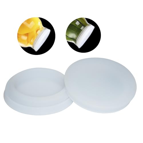 Wide Mouth Mason Jar Lids - Large Mouth Canning Lids Fit for All Wide Mouth Mason Jars,Food Grade Silicone Mason Jar Caps,Dishwasher Safe,Leak Proof Reusable Jar,2 Pack - color: White-2 Pack