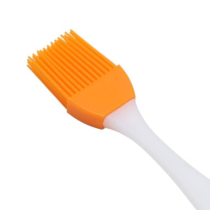 Generic 1Pcs Basting Brush 15g Small White Handle Brush Color Block Dishwasher Safe Silicone PP Orange White 17x3cm