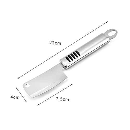 VICASKY 2pcs Stainless Steel Mini Cleaver with Slip Grip Multipurpose Chopping and Cheese Butter Knife for Home Kitchen Rust Resistant Utensils for Food Prep and Catering Use