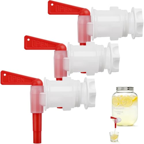 FERRODAY 3 Pack Bucket Spigots for 5 Gallon Bucket Spigot Bottling Bucket Plastic Spigot Fermenting Spout Bottle Spigot Tap Homebrew Wine Making Supplies with 0.4" Barb Spout Spigot for Bucket(Red) - size: 3 Bucket Spigot-Red