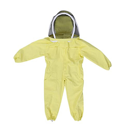 LICAEVEY Kids Beekeeping Suit, Protective Jumpsuit with Cotton Breathable Hat, Beekeeper Outfit for Farm Visitor, Soft Washable Gear, Beginner Suit for Role Play (M)