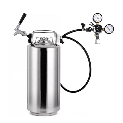 19L Ball Lock Keg & Beer Tap Keg Faucet & Co2 Regulator,Stainless Steel Ball Lock Post Corny Keg Dispenser Kit For Homebrew(CGA320) - size: CGA320