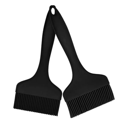 2 Pcs Of Silicone Basting Brushes Heat Resistant Pastry Brush Oil brush BBQ Grill Brush Set One-Piece Design, Suitable For Barbecue Oven Teppanyaki Kitchen Cooking Easy Clean Black - color: Black