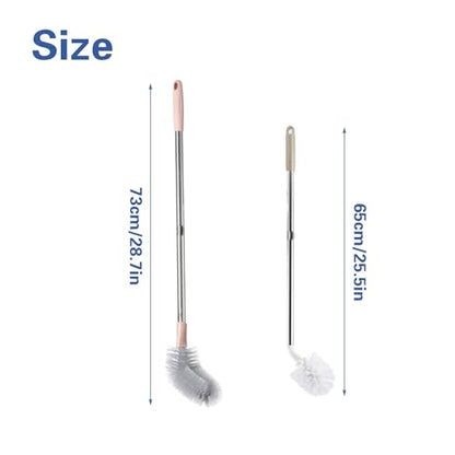 4 Pcs Water Bottle Brushes for Cleaning, 28.7'' and 25.5'' Stainless Steel Long Handle Brush for Cleaning 1 to 5 Gallon Buckets, Bendable Replaceable Head