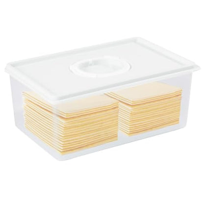 Sliced Cheese Container with Time Recording - Block Cheeses Storage Container for Fridge Cream Cheese Sliced Cheeses Cheddar Cheese Box with Lid Cheeses Saver