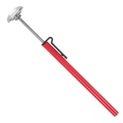 Milk Frothing Thermometer Probe Food Temperature Gauge Stainless Steel Cooking Baking Thermometer for Coffee BBQ Frying with Red Handle