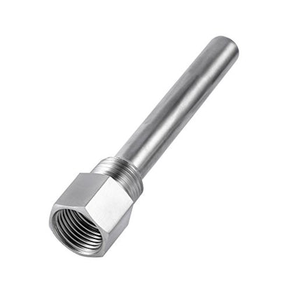 GOTOTOP Stainless Steel Thermowell 201 Stainless Steel Brewing Thermowell 1 2 NPT 4.76 in Quick Fit Probe Protection for Brew Kettle Temperature Sensor Replacement