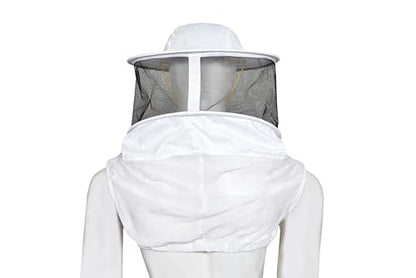 Beekeeping Veil Hat for Beekeepers 360° Protective High Visibility Mesh Breathable Ventilated Design Secure Elastic Fit (BP-105 White-1 Pack Veils) - color: White, size: 1-pack