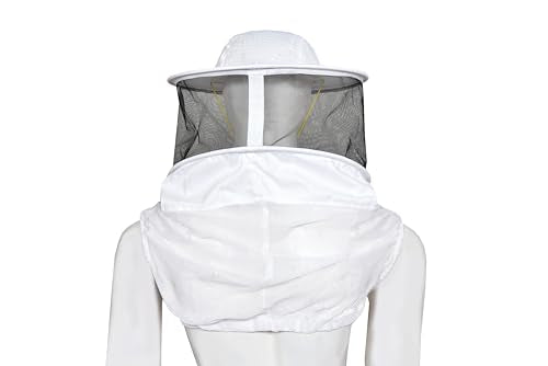 Beekeeping Veil Hat for Beekeepers 360° Protective High Visibility Mesh Breathable Ventilated Design Secure Elastic Fit (BP-105 White-1 Pack Veils) - color: White, size: 1-pack