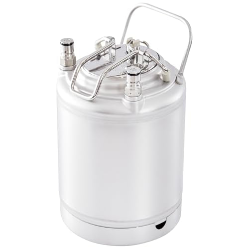 2L/64oz Mini Beer Keg Growler 1.6 Gallon Mini Ball Lock Keg Corny Keg for Homebrew 304 Stainless Steel Beer Mini Keg