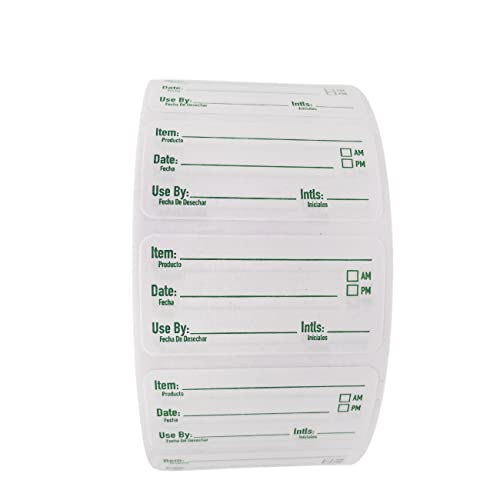 2x1 Dissolvable Food Labels, 250 Label Stickers, Bottle Labels for Storage Bins, Sticker Labels for Food containers, (250, Green) - color: Green, size: 250