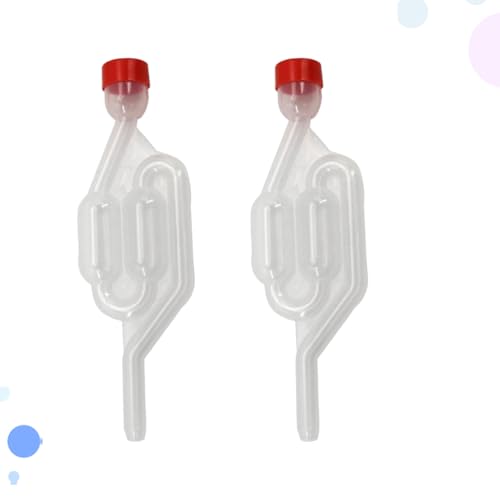 Wine Exhaust Valve One-Way Exhaust Water Seal Air Lock for Wine Making Home Brewing Beer Cider Transparent Fermentation Airlock with Lid 2 Pack 6.69 X 1.96 X 0.59 in