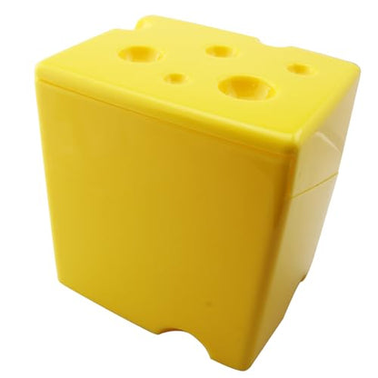 LQ Industrial 105x100x80mm Yellow ABS Plastic Flip Top Cheese Container Suitable for Refrigerators Freezers Dishwashers