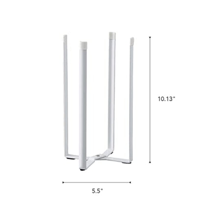 YAMAZAKI Home Tower Kitchen Multi Eco Stand - Multifunctional Plastic Bag Holder Bottle Dryer - Steel - color: White