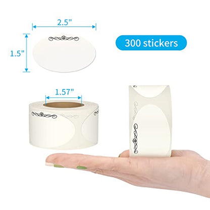 White 1-1/2" x 2-1/2" Dissolvable Labels for Food Containers 300 Stickers(1 Roll)