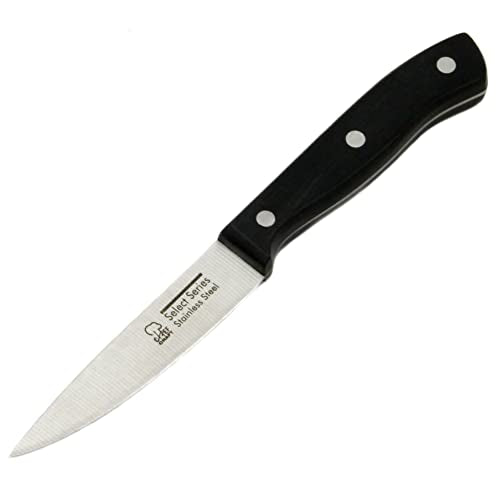 Chef Craft Select Stainless Steel Paring Knife, 4 inch blade 12 inch in length, Black - style: Paring Knife