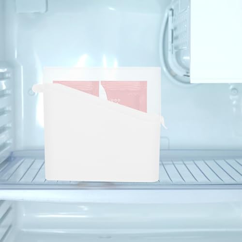 Healifty Cheese Storage Box for Fridge, White Plastic Tea Bag and Bacon Container with Tilted Design, Household Refrigerator Cheese Keeper for Fresh Food Organization