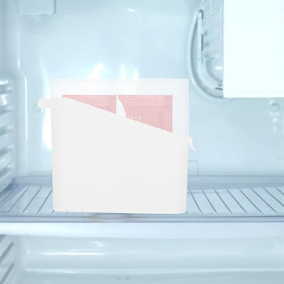 Healifty Cheese Storage Box for Fridge, White Plastic Tea Bag and Bacon Container with Tilted Design, Household Refrigerator Cheese Keeper for Fresh Food Organization