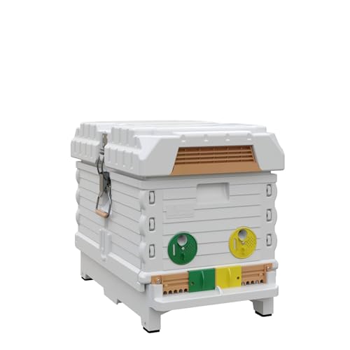 Apimaye Insulated 7 Frame Langstroth Nucleus Assembled Bee Hive Set (White Hive with No Frames) - style: White Hive with No Frames
