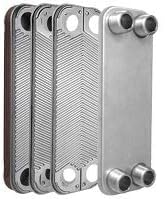 50 Plate Brazed Heat Exchanger – 3/4" MPT – 316L Stainless Steel Water to Water Heat Exchanger for Radiant Floor Heating, Outdoor Wood Furnaces, Wort Chilling, Oil Cooling - size: 3"x8"-50 plates