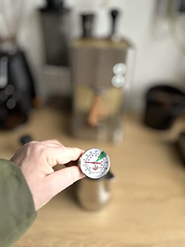 VIA CREMA Milk Frother Jug Thermometer | For Coffee Machine, Milk Frothing Pitcher