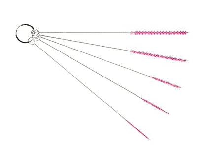 10" Extra Long Tube Brush Set - Small 5 Pack - Pink | Flexible nylon straw brushes for bottles, cleaning straws, pipe cleaners, glass, keyboard, detailing and deep cleaning - color: Pink, size: Small 5 Pack (2mm 3mm 4mm 5mm 6mm)